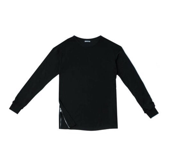 Mens Long Sleeve Zipper Tee