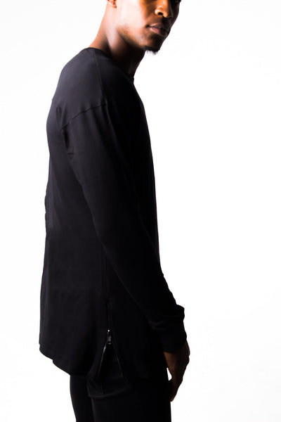 Mens Long Sleeve Zipper Tee